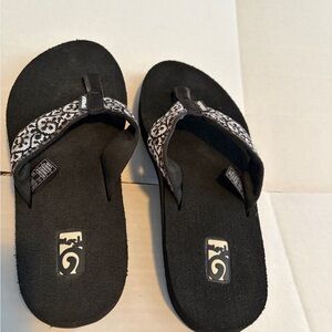 Black and White Flip Flops